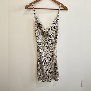 Timing Black And Cream Cowel Neck Dress